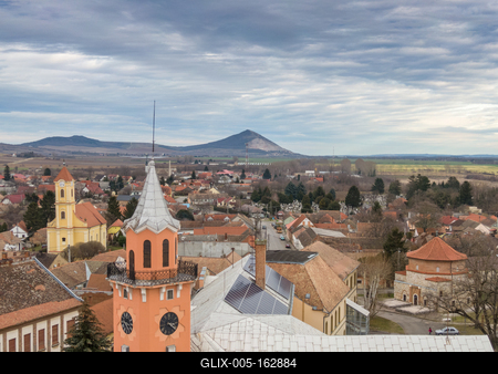 Town hall ins Siklos, Hungary-stock-foto