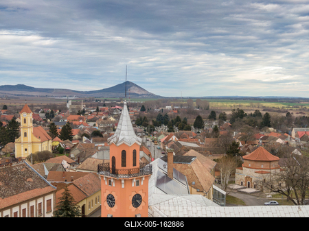 Town hall ins Siklos, Hungary-stock-foto