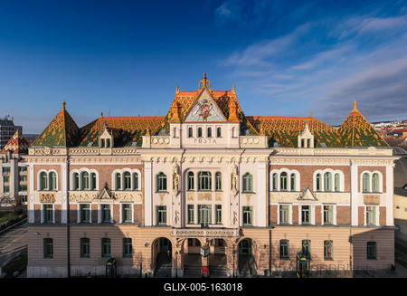 beautiful post palace in Pecs, Hungary-stock-foto