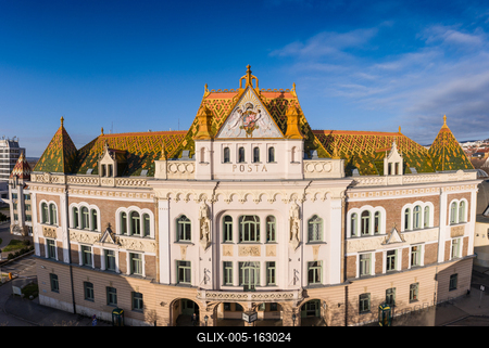 beautiful post palace in Pecs, Hungary-stock-foto