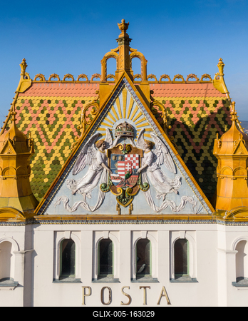 beautiful post palace in Pecs, Hungary-stock-foto