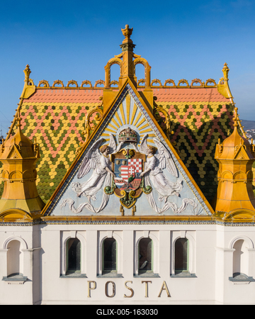 beautiful post palace in Pecs, Hungary-stock-foto