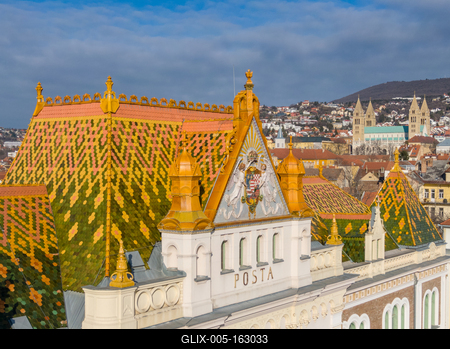 beautiful post palace in Pecs, Hungary-stock-foto