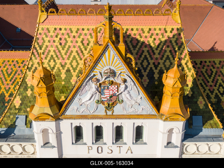 beautiful post palace in Pecs, Hungary-stock-foto