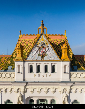 beautiful post palace in Pecs, Hungary-stock-foto