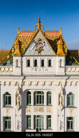 beautiful post palace in Pecs, Hungary-stock-foto