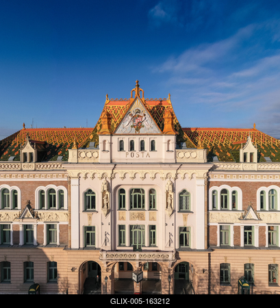 beautiful post palace in Pecs, Hungary-stock-foto