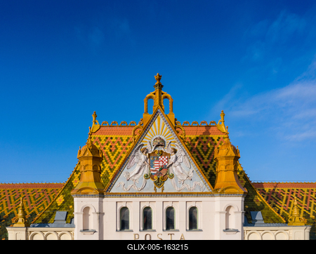 beautiful post palace in Pecs, Hungary-stock-foto