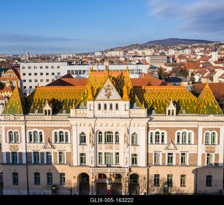 beautiful post palace in Pecs, Hungary-stock-foto