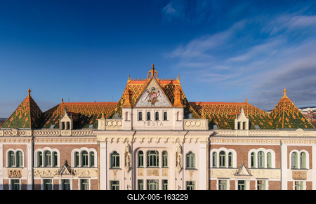 beautiful post palace in Pecs, Hungary-stock-foto