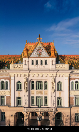 beautiful post palace in Pecs, Hungary-stock-foto