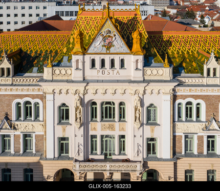 beautiful post palace in Pecs, Hungary-stock-foto