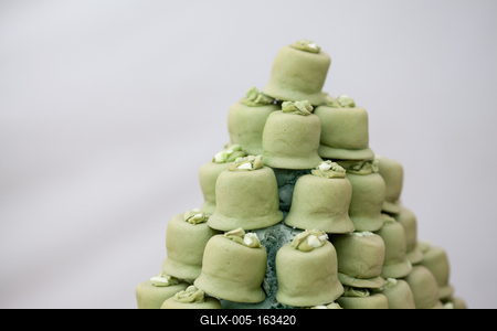 Variety of home made nougat on market-stock-foto