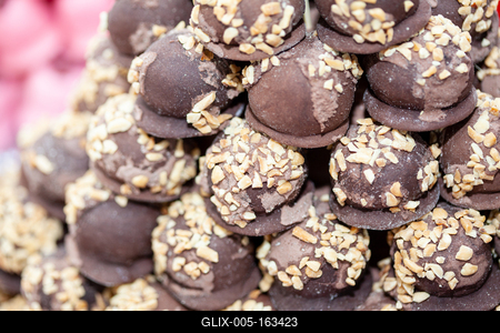 Variety of home made nougat on market-stock-foto