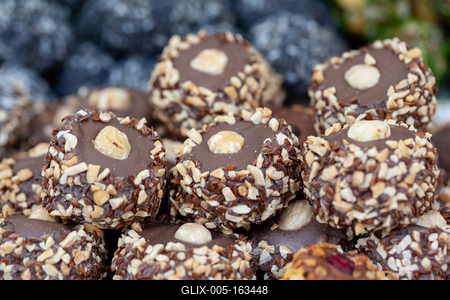 Variety of home made nougat on market-stock-foto