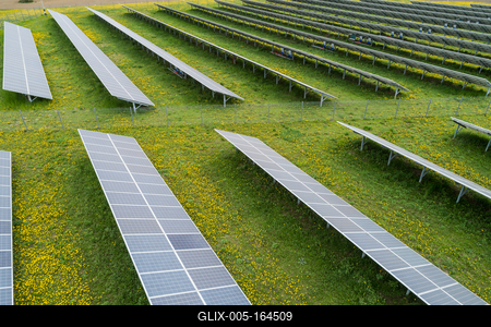 Aerial view to solar power plant-stock-foto