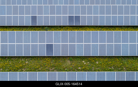 Aerial view to solar power plant-stock-foto