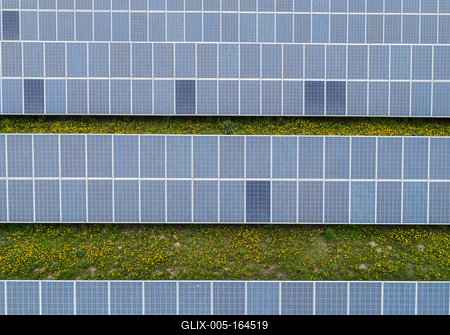 Aerial view to solar power plant-stock-foto