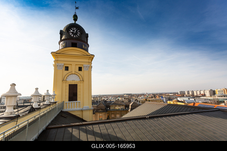 Reformed Great Church in Debrecen city, Hungary-stock-foto