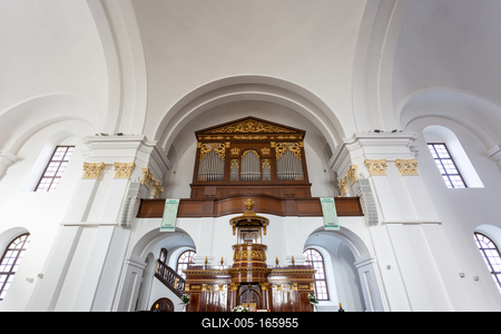 Interior of Reformed Great Church in Debrecen-stock-foto
