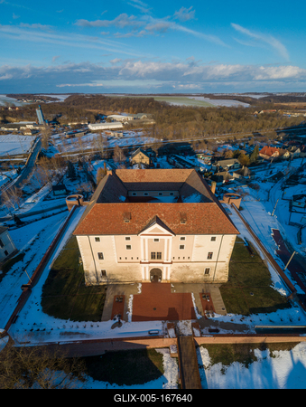 Aerial photo of Castle in Ozora, called Ozorai Pipo vara-stock-foto