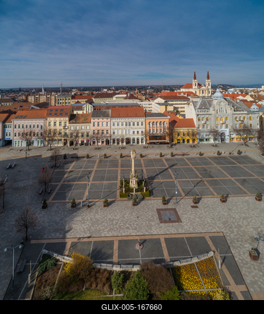 Aerial photo, Main Square of Szombathely Hungary-stock-foto