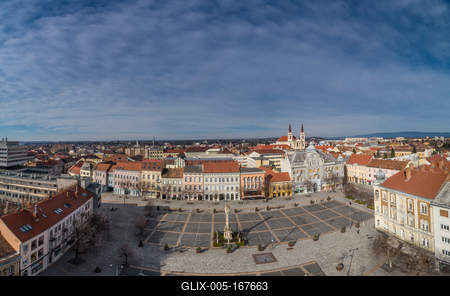 Aerial photo, Main Square of Szombathely Hungary-stock-foto