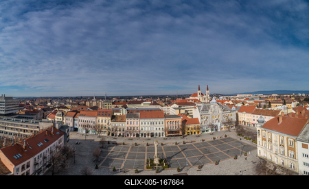 Aerial photo, Main Square of Szombathely Hungary-stock-foto