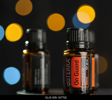 Pecs / Hungray - July 02 2020 - Illustrative editorial image of Doterra Essential Oils for everyday use on a dark shiny background-stock-foto