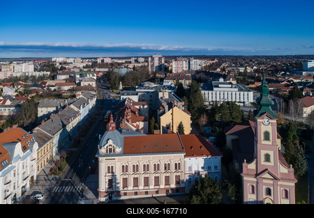 Aerial photo of Church in Nagykanizsa-stock-foto