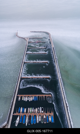 Aerial photo of Sailing boats in Lake Balaton, at Balatonfenyves-stock-foto