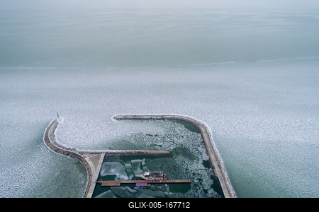 Aerial photo of Sailing boats in Lake Balaton, at Balatonfenyves-stock-foto