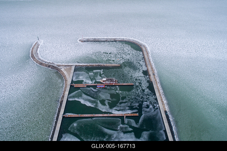 Aerial photo of Sailing boats in Lake Balaton, at Balatonfenyves-stock-foto