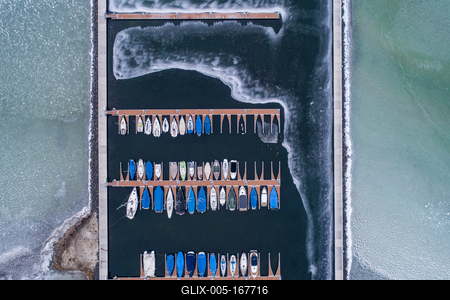 Aerial photo of Sailing boats in Lake Balaton, at Balatonfenyves-stock-foto