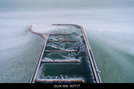 Aerial photo of Sailing boats in Lake Balaton, at Balatonfenyves-stock-foto