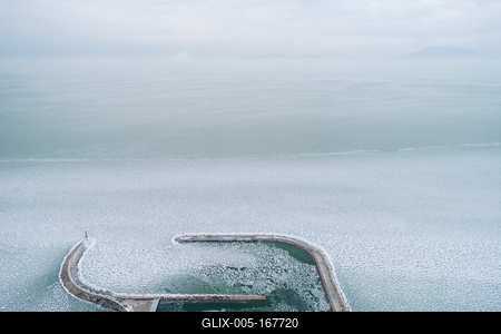 Aerial photo of Sailing boats in Lake Balaton, at Balatonfenyves-stock-foto