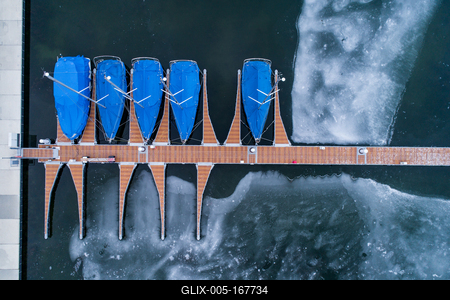 Aerial photo of Sailing boats in Lake Balaton, at Balatonfenyves-stock-foto