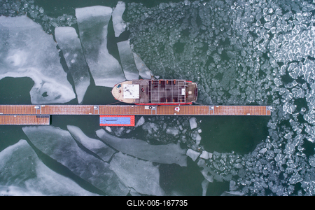 Aerial photo of Sailing boats in Lake Balaton, at Balatonfenyves-stock-foto