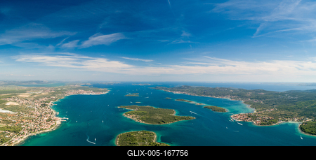 Heart shaped island of Galesnjak, aerial view, Dalmatia region of Croatia-stock-foto