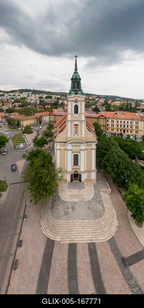Bird eye view of Szekszard, Bela square-stock-foto