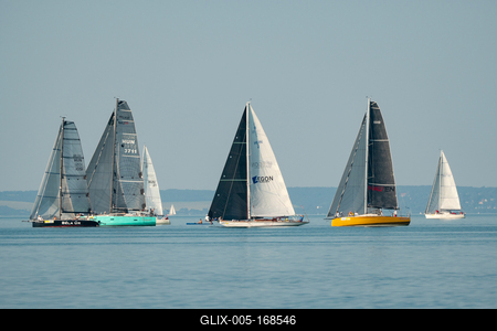 ZAMARDI - JULY 29 : Sailing boats compete on 52.nd Kékszalag championship at the Lake Balaton on 29 July 2020 in Zamardi, Hungary.-stock-foto
