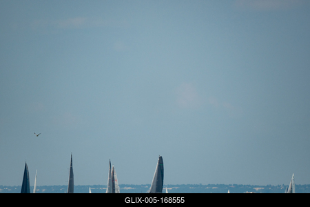 ZAMARDI - JULY 29 : Sailing boats compete on 52.nd Kékszalag championship at the Lake Balaton on 29 July 2020 in Zamardi, Hungary.-stock-foto