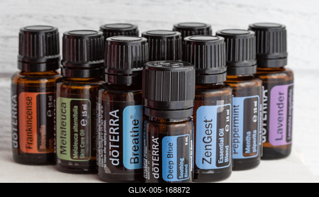Pecs / Hungray - Aug 05 2020 - Illustrative editorial image of Doterra Essential Oils for everyday use-stock-foto