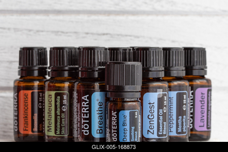 Pecs / Hungray - Aug 05 2020 - Illustrative editorial image of Doterra Essential Oils for everyday use-stock-foto
