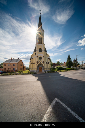 Saint Laszlo catholic church in Zalalovo-stock-foto