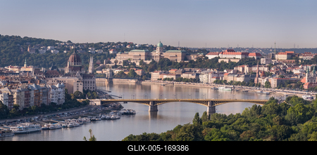 panoramaic view of Budapest with Parliament-stock-foto