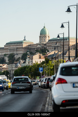 Many cars travelling on a road-stock-foto
