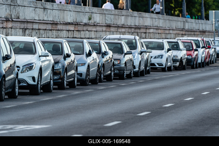 Many cars travelling on a road-stock-foto