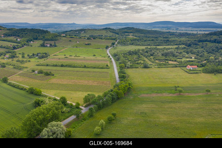 aerial photo of  beautiful Balaton felvidek with Csobanc-stock-foto