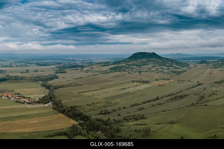 aerial photo of  beautiful Balaton felvidek with Csobanc-stock-foto